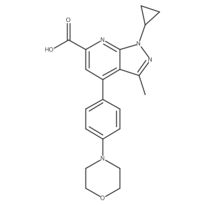 1-Cyclopropyl-3-methyl-4-(4-morpholin-4-ylphenyl)pyrazolo[3,4-b]pyridine-6-carboxylic acid结构式