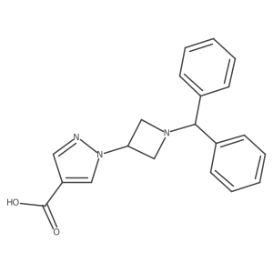 1-(1-benzhydrylazetidin-3-yl)-1H-pyrazole-4-carboxylic acid结构式