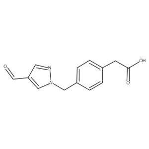 2-{4-[(4-formyl-1H-pyrazol-1-yl)methyl]phenyl}acetic acid结构式