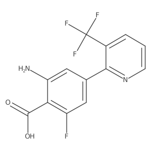 2-Amino-6-fluoro-4-[3-(trifluoromethyl)pyridin-2-yl]benzoic acid Structure