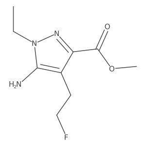 methyl 5-amino-1-ethyl-4-(2-fluoroethyl)-1H-pyrazole-3-carboxylate结构式