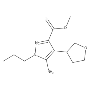 methyl 5-amino-4-(oxolan-3-yl)-1-propyl-1H-pyrazole-3-carboxylate结构式