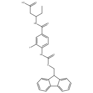 (3S)-3-{[4-({[(9H-fluoren-9-yl)methoxy]carbonyl}amino)-3-fluorophenyl]formamido}pentanoic acid结构式