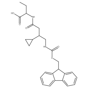 (2R)-2-[3-cyclopropyl-4-({[(9H-fluoren-9-yl)methoxy]carbonyl}amino)butanamido]butanoic acid结构式
