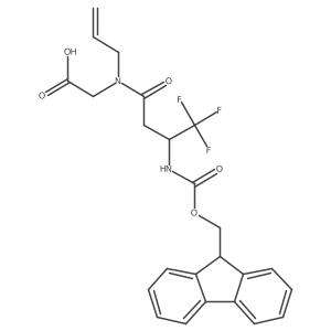 2-[3-({[(9H-fluoren-9-yl)methoxy]carbonyl}amino)-4,4,4-trifluoro-N-(prop-2-en-1-yl)butanamido]acetic acid Structure
