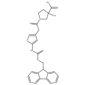 1-{2-[2-({[(9H-fluoren-9-yl)methoxy]carbonyl}amino)-1,3-thiazol-4-yl]acetyl}-3-hydroxypyrrolidine-3-carboxylic acid Structure