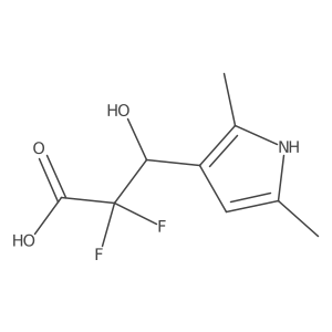 3-(2,5-dimethyl-1H-pyrrol-3-yl)-2,2-difluoro-3-hydroxypropanoic acid结构式