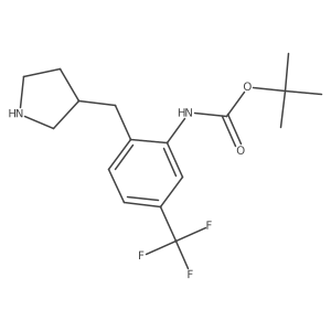 tert-butyl N-{2-[(pyrrolidin-3-yl)methyl]-5-(trifluoromethyl)phenyl}carbamate结构式