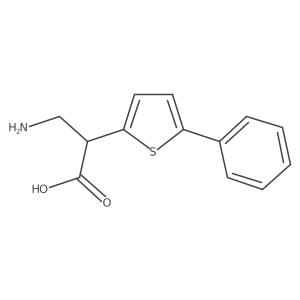 3-Amino-2-(5-phenylthiophen-2-yl)propanoic acid结构式