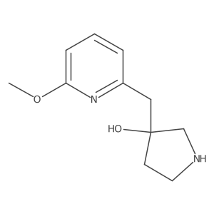 3-[(6-Methoxypyridin-2-yl)methyl]pyrrolidin-3-ol结构式