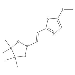 5-(Methylsulfanyl)-2-[2-(tetramethyl-1,3,2-dioxaborolan-2-yl)ethenyl]-1,3-thiazole Structure