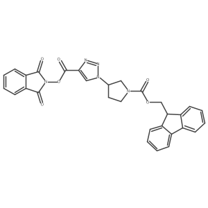 1,3-dioxo-2,3-dihydro-1H-isoindol-2-yl 1-(1-{[(9H-fluoren-9-yl)methoxy]carbonyl}pyrrolidin-3-yl)-1H-1,2,3-triazole-4-carboxylate Structure