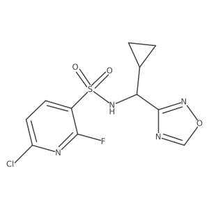 6-chloro-N-[cyclopropyl(1,2,4-oxadiazol-3-yl)methyl]-2-fluoropyridine-3-sulfonamide结构式