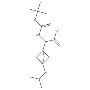 2-[(2-Methylpropan-2-yl)oxycarbonylamino]-2-[3-(2-methylpropyl)-1-bicyclo[1.1.1]pentanyl]acetic acid Structure