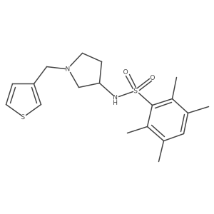 2,3,5,6-tetramethyl-N-(1-(thiophen-3-ylmethyl)pyrrolidin-3-yl)benzenesulfonamide Structure