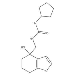 1-Cyclopentyl-3-((4-hydroxy-4,5,6,7-tetrahydrobenzofuran-4-yl)methyl)urea结构式