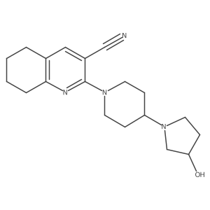 2-[4-(3-Hydroxypyrrolidin-1-yl)piperidin-1-yl]-5,6,7,8-tetrahydroquinoline-3-carbonitrile结构式