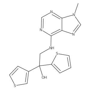 2-[(9-methyl-9H-purin-6-yl)amino]-1-(thiophen-2-yl)-1-(thiophen-3-yl)ethan-1-ol Structure
