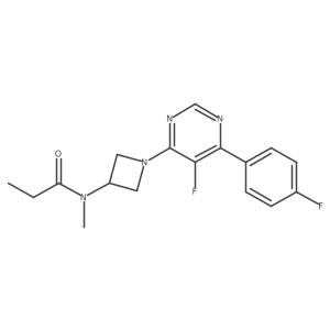 N-{1-[5-fluoro-6-(4-fluorophenyl)pyrimidin-4-yl]azetidin-3-yl}-N-methylpropanamide结构式