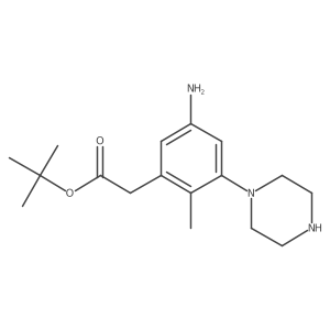 Tert-butyl 2-[5-amino-2-methyl-3-(piperazin-1-yl)phenyl]acetate结构式