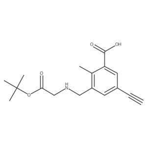 3-({[2-(Tert-butoxy)-2-oxoethyl]amino}methyl)-5-ethynyl-2-methylbenzoic acid结构式