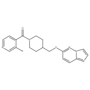 3-Fluoro-4-[4-({imidazo[1,2-b]pyridazin-6-yloxy}methyl)piperidine-1-carbonyl]pyridine结构式