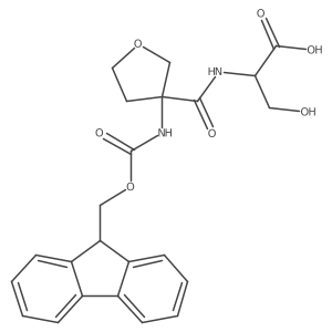 (2R)-2-{[3-({[(9H-fluoren-9-yl)methoxy]carbonyl}amino)oxolan-3-yl]formamido}-3-hydroxypropanoic acid结构式