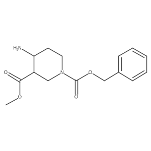 Rel-1-benzyl 3-methyl (3R,4R)-4-aminopiperidine-1,3-dicarboxylate结构式