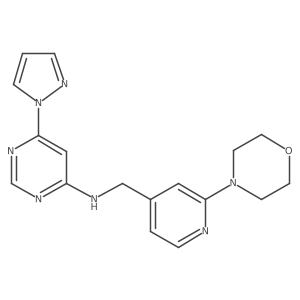 N-{[2-(morpholin-4-yl)pyridin-4-yl]methyl}-6-(1H-pyrazol-1-yl)pyrimidin-4-amine结构式
