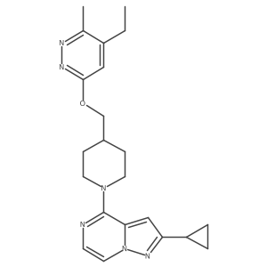 6-[(1-{2-Cyclopropylpyrazolo[1,5-a]pyrazin-4-yl}piperidin-4-yl)methoxy]-4-ethyl-3-methylpyridazine结构式