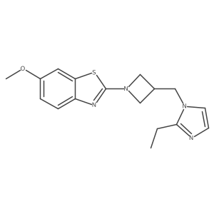 2-{3-[(2-ethyl-1H-imidazol-1-yl)methyl]azetidin-1-yl}-6-methoxy-1,3-benzothiazole结构式
