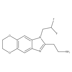 2-[6-(2,2-Difluoroethyl)-10,13-dioxa-4,6-diazatricyclo[7.4.0.0,3,7]trideca-1(9),2,4,7-tetraen-5-yl]ethan-1-amine结构式