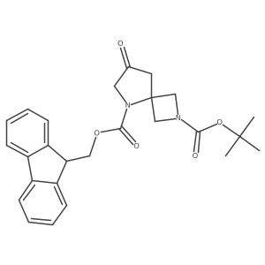 2-tert-butyl 5-(9H-fluoren-9-yl)methyl 7-oxo-2,5-diazaspiro[3.4]octane-2,5-dicarboxylate Structure