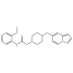 N-(2-methoxyphenyl)-2-(4-{pyrazolo[1,5-a]pyrimidin-5-yloxy}piperidin-1-yl)acetamide结构式