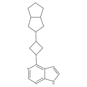 3-{octahydrocyclopenta[c]pyrrol-2-yl}-1-{7H-pyrrolo[2,3-d]pyrimidin-4-yl}azetidine结构式
