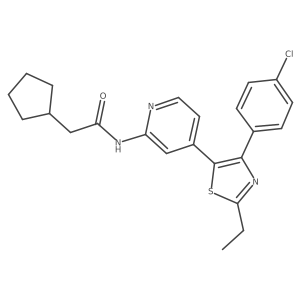 N-[4-[4-(4-Chlorophenyl)-2-ethyl-1,3-thiazol-5-YL]-2-pyridyl]cyclopentylacetamide Structure