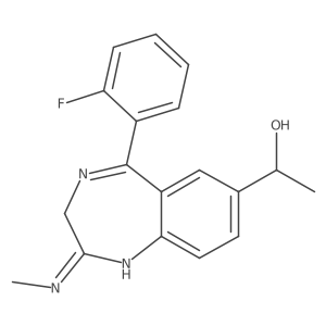 5-(2-Fluorophenyl)-I+/--methyl-2-(methylamino)-3H-1,4-benzodiazepine-7-methanol Structure