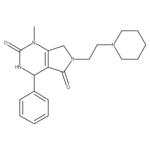 1-methyl-4-phenyl-6-(2-(piperidin-1-yl)ethyl)-3,4,6,7-tetrahydro-1H-pyrrolo[3,4-d]pyrimidine-2,5-dione结构式