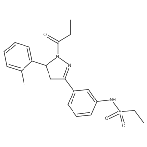N-(3-(1-propionyl-5-(o-tolyl)-4,5-dihydro-1H-pyrazol-3-yl)phenyl)ethanesulfonamide结构式