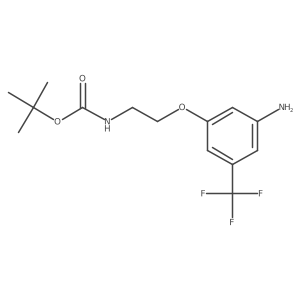 tert-Butyl (2-(3-amino-5-(trifluoromethyl)phenoxy)ethyl)carbamate Structure