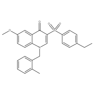 3-(4-Ethylbenzenesulfonyl)-6-methoxy-1-[(2-methylphenyl)methyl]-1,4-dihydroquinolin-4-one结构式
