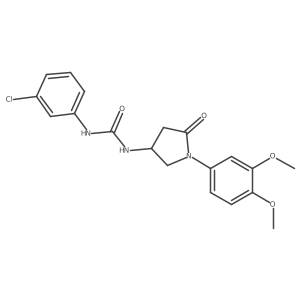 1-(3-Chlorophenyl)-3-[1-(3,4-dimethoxyphenyl)-5-oxopyrrolidin-3-yl]urea结构式