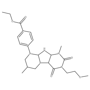 ethyl 4-[3-(2-methoxyethyl)-1,7-dimethyl-2,4-dioxo-6,7,8,9a,10,10a-hexahydro-4aH-purino[7,8-a]pyrimidin-9-yl]benzoate Structure