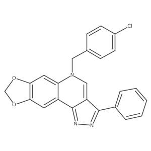 5-(4-chlorobenzyl)-3-phenyl-5H-[1,3]dioxolo[4,5-g]pyrazolo[4,3-c]quinoline结构式
