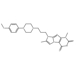 8-(3-(4-(4-methoxyphenyl)piperazin-1-yl)propyl)-1,7-dimethyl-1H-imidazo[2,1-f]purine-2,4(3H,8H)-dione结构式