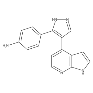4-[4-(1H-pyrrolo[2,3-b]pyridin-4-yl)-1H-pyrazol-3-yl]aniline Structure