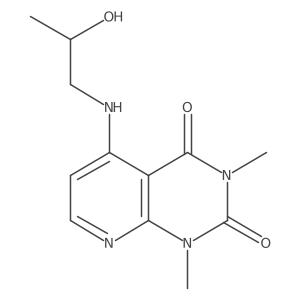 5-((2-hydroxypropyl)amino)-1,3-dimethylpyrido[2,3-d]pyrimidine-2,4(1H,3H)-dione结构式
