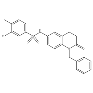 N-(1-benzyl-2-oxo-1,2,3,4-tetrahydroquinolin-6-yl)-3-chloro-4-methylbenzenesulfonamide结构式