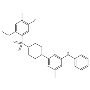 2-(4-((5-chloro-2-methoxy-4-methylphenyl)sulfonyl)piperazin-1-yl)-6-methyl-N-phenylpyrimidin-4-amine Structure
