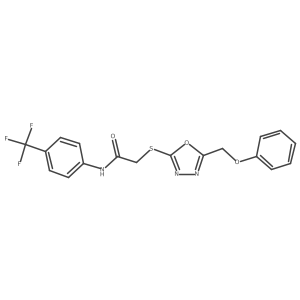 2-((5-(phenoxymethyl)-1,3,4-oxadiazol-2-yl)thio)-N-(4-(trifluoromethyl)phenyl)acetamide Structure